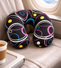 Black Printed U-Shape Neck Support Travel Pillow