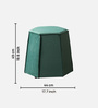 Prism Velvet Pouffe In Green Colour (Set Of 2)