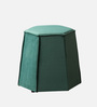 Prism Velvet Pouffe In Green Colour (Set Of 2)