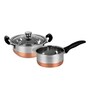 Stainless Steel Copper Bottom Cookware-Set of 2 with 1 Glass lid