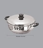 Silver 4.5 Ltrs Tri Ply Induction Base Stainless Steel MultiPurpose Kadai with 5 Plates & Glass Lid