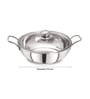 Silver 3 Ltrs Tri Ply Induction Base Stainless Steel Kadai With Glass Lid