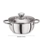 Silver 2.2 Ltrs Tri Ply Induction Base Stainless Steel Cook & Serve Casserole With Glass Lid