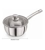 Silver 1.2 Ltrs Tri Ply Induction Base Stainless Steel Sauce Pan With Glass Lid