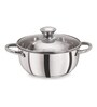 Silver Stainless Steel Tri Ply Induction Base Cookware/Casserole Set With Glass Lid