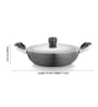 Home Creastions Hard Anodisad Ind Comp Kadahi With SS Lid- 3.5 Ltr