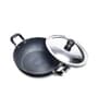 Home Creastions Hard Anodisad Ind Comp Kadahi With SS Lid- 3.5 Ltr