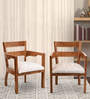 Projakto Teak Wood Arm Chair In Teak Finish (Set of 2)