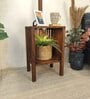 Prominence Brown Wooden Shelf Floor Lamp with brown base