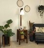 Prominence Brown Wooden Shelf Floor Lamp with brown base