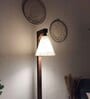 Prominence Brown Wooden Shelf Floor Lamp with brown base