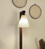 Prominence Brown Wooden Shelf Floor Lamp with brown base