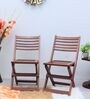 Protico Teak Wood Folding Chair In Brown Colour