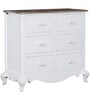 Provencal Solid Wood Chest of Drawers in White Finish