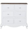 Provencal Solid Wood Chest of Drawers in White Finish