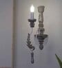 Droplet Wooden Candle Wall Light (Grey)