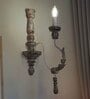 Droplet Wooden Candle Wall Light (Grey)