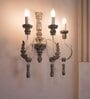 Provincial Wooden Candle Wall Light (Grey)