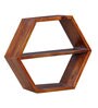 Sheesham Wood Wall Shelf in Brown Colour
