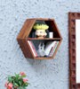 Sheesham Wood Wall Shelf in Brown Colour