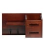 Sheesham Wood Floating Wall Shelf With In Brown Colour Key Holder