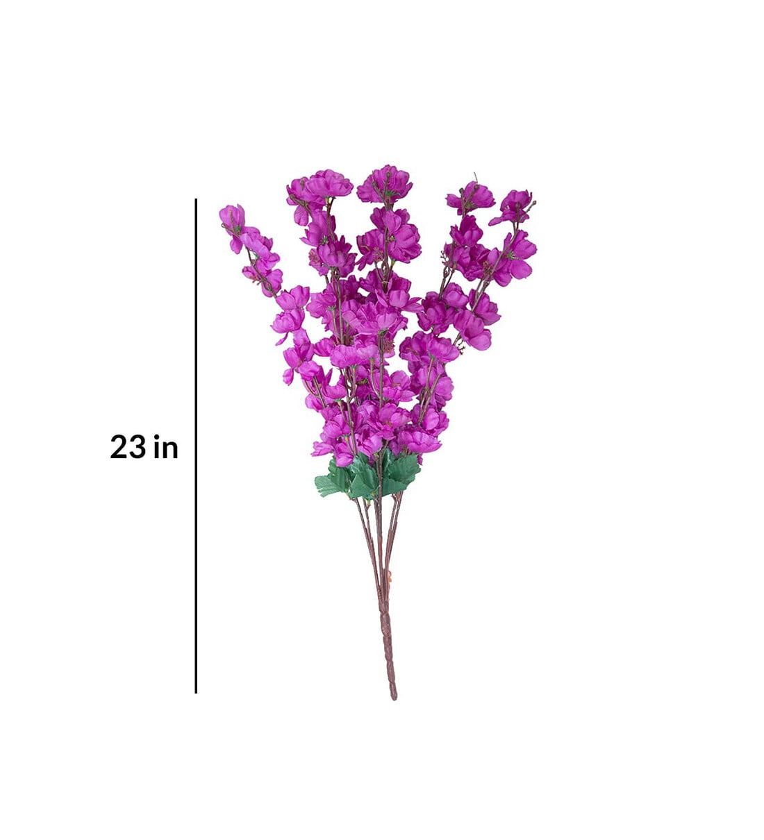 Buy Purple Polyester Artificial Peach Blossom Flower Bunch Without Pot