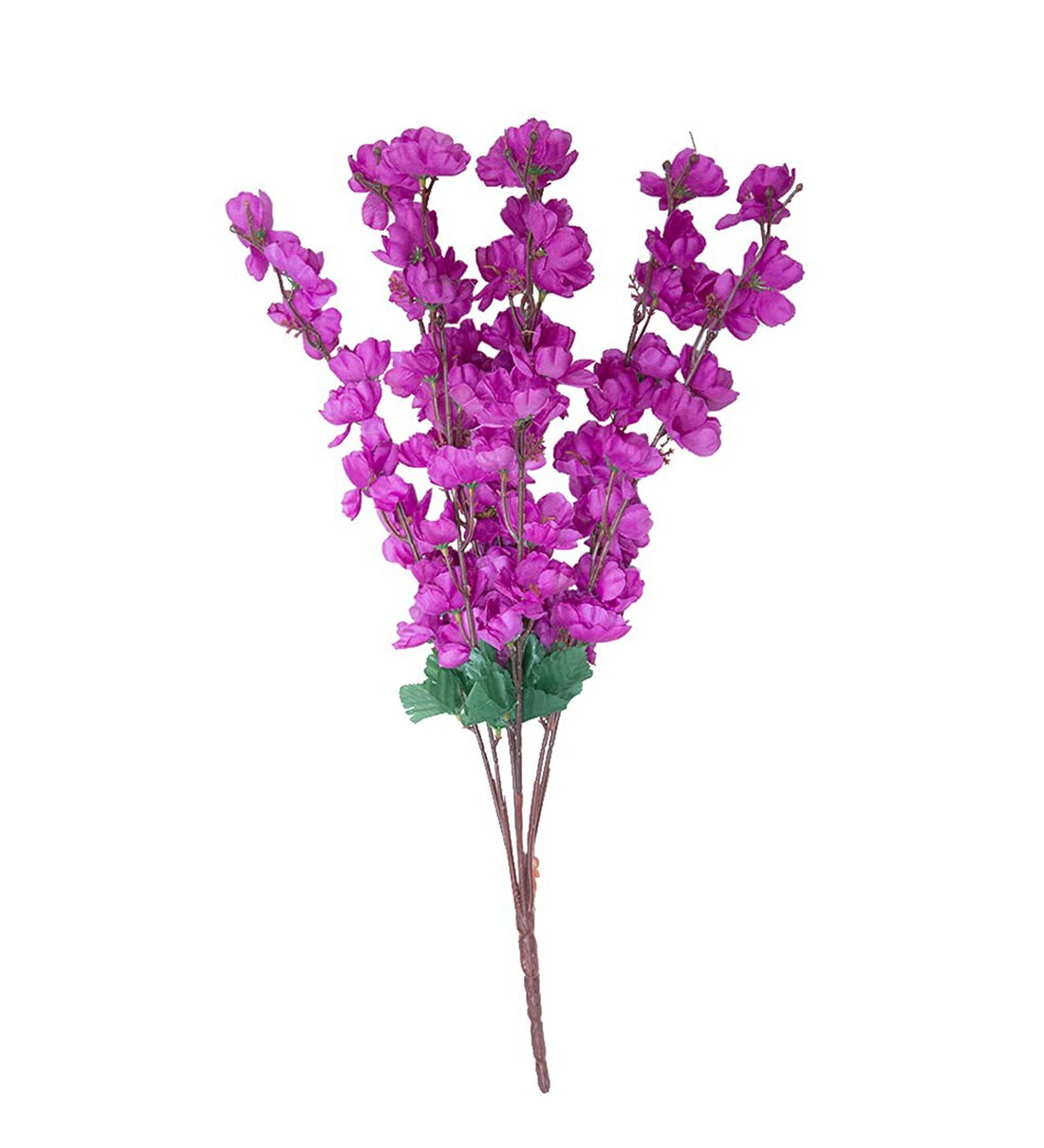 Buy Purple Polyester Artificial Peach Blossom Flower Bunch Without Pot