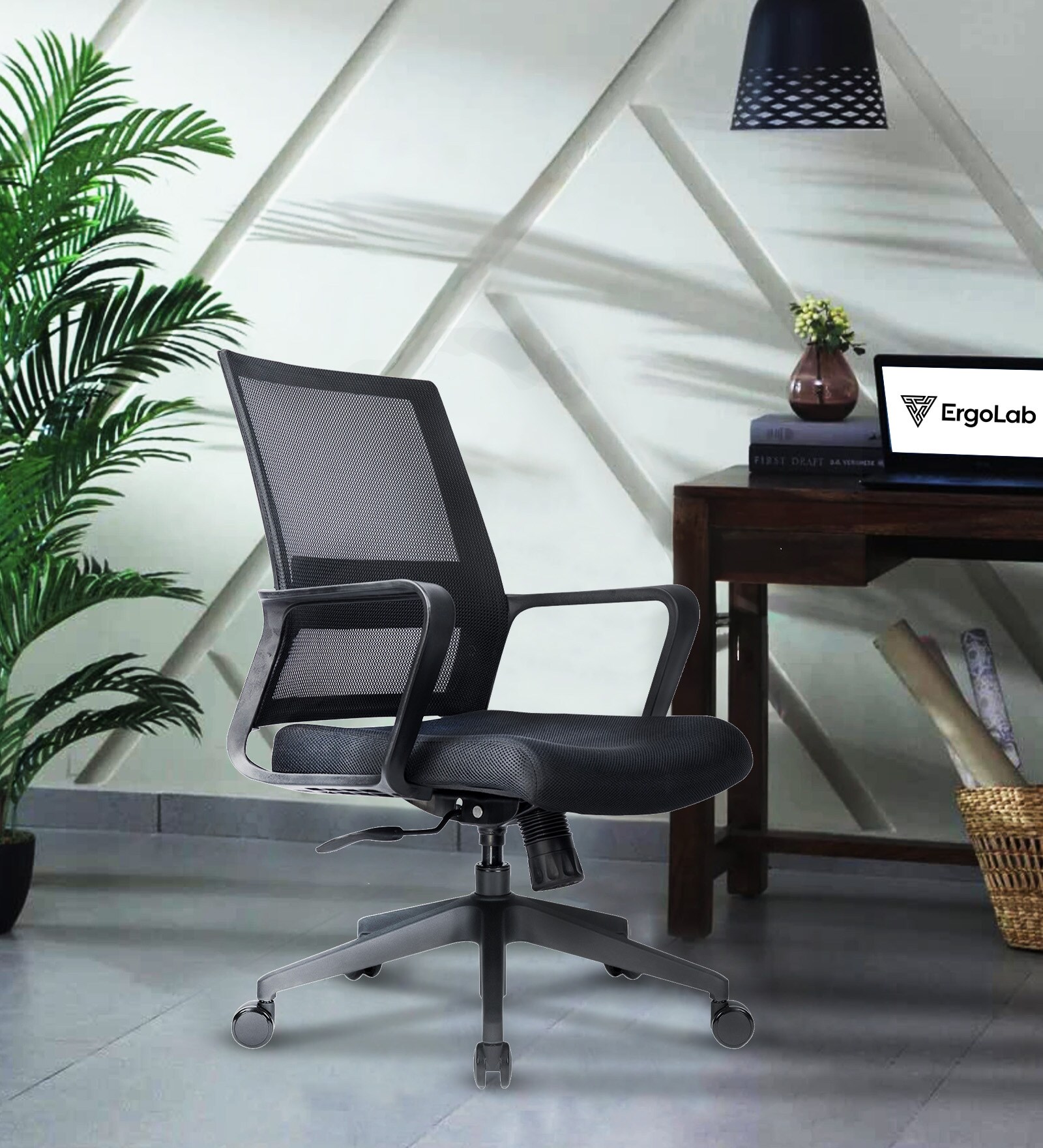 Punch Breathable Mesh Ergonomic Chair in Black Colour