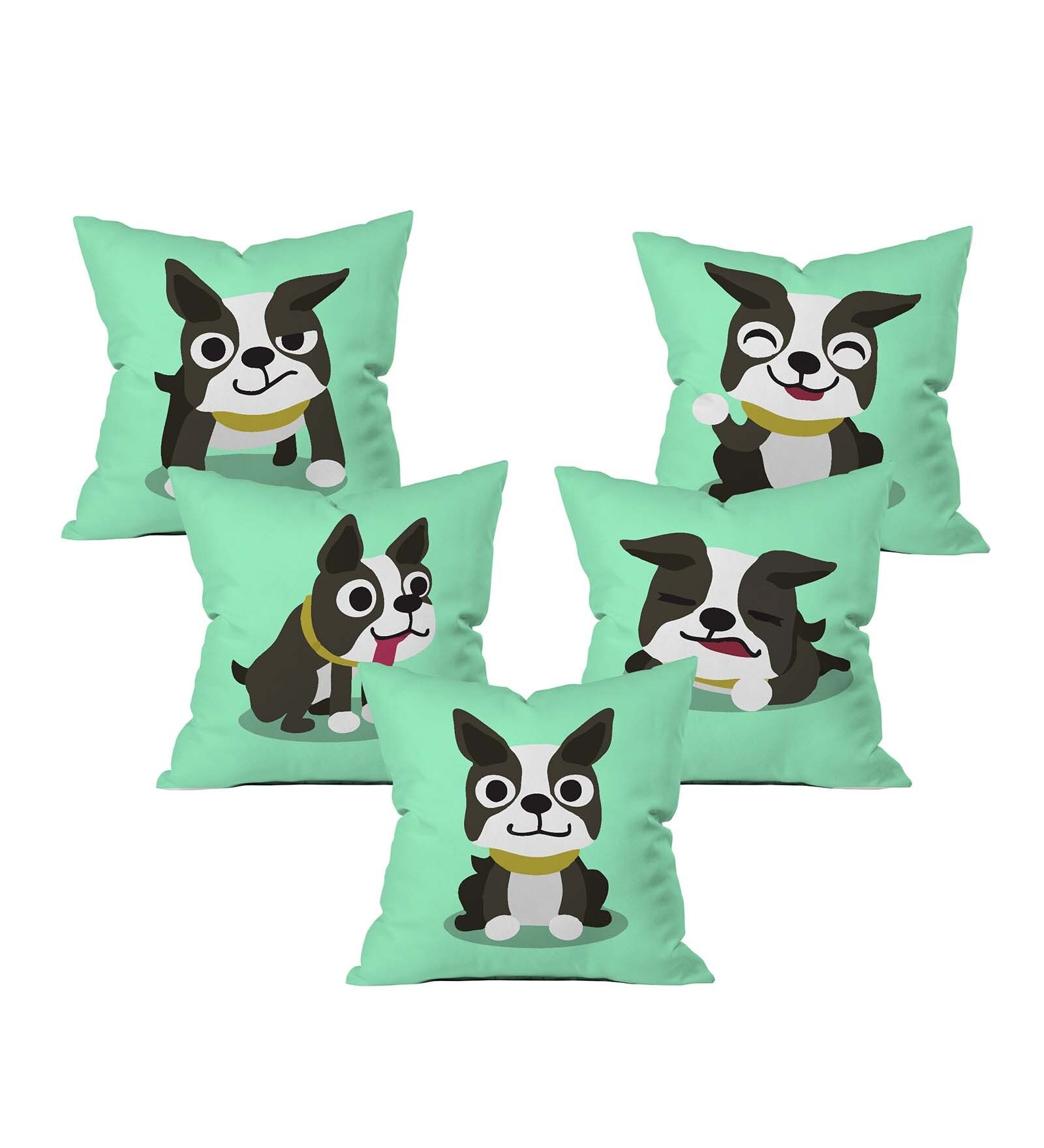 Puppy Moods Cushion Cover Set of 5