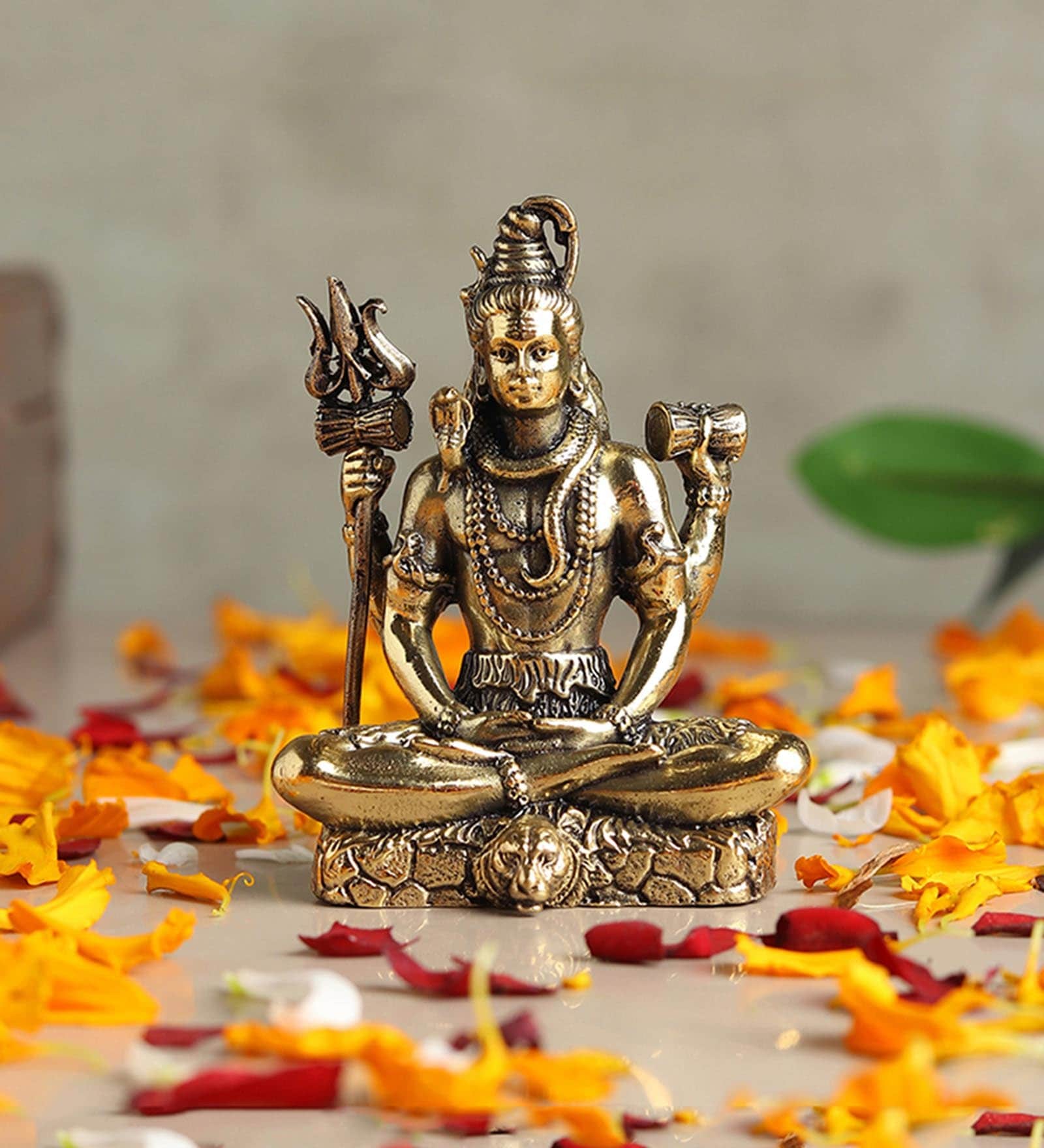 Golden Pure Brass Lord Shiva Idol