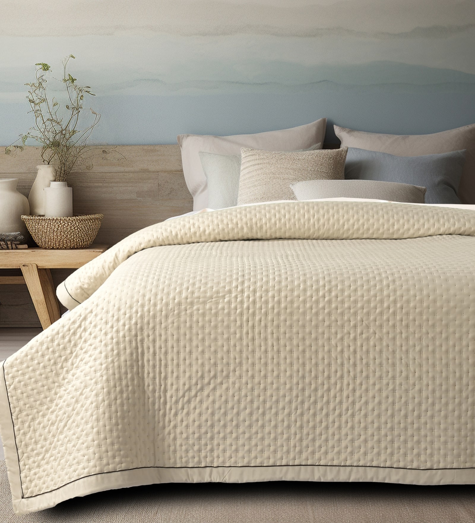 Beige 690 GSM Cotton Double Bed Comforter