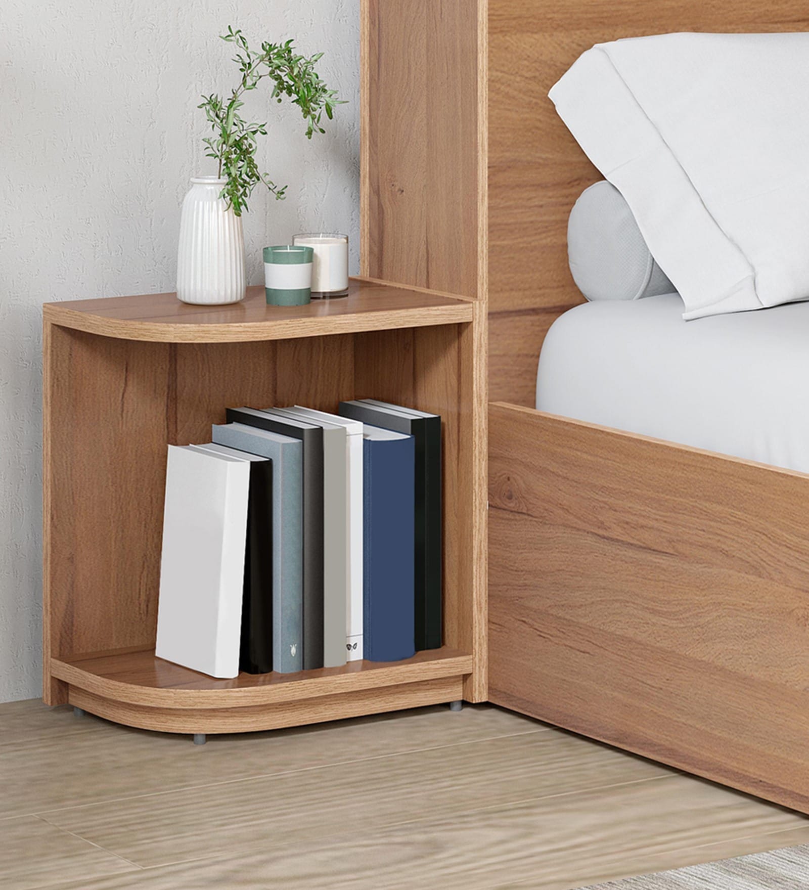 Pure Vienta Lhs Bedside Table In Brown Finish