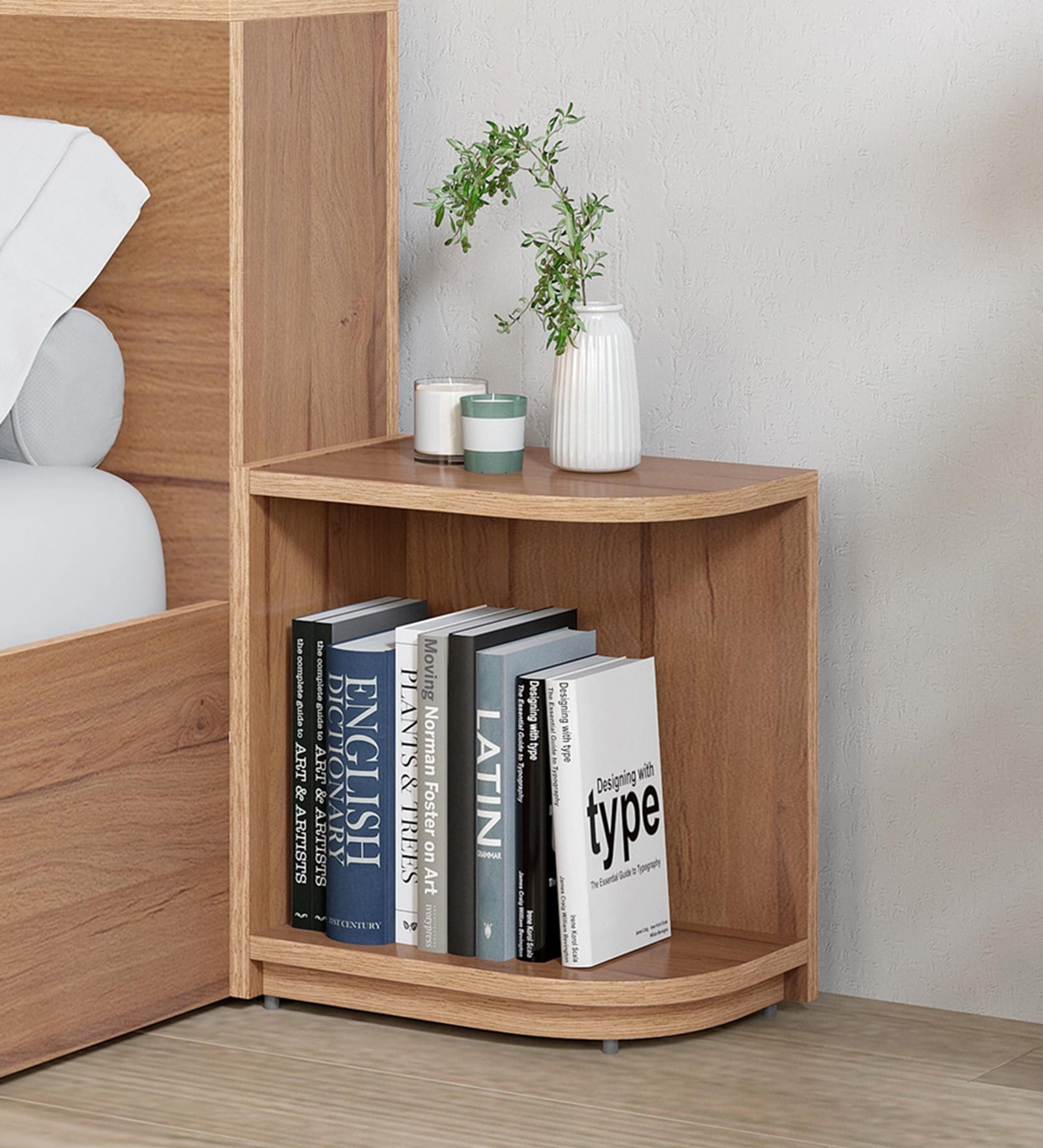Pure Vienta Rhs Bedside Table In Brown Finish