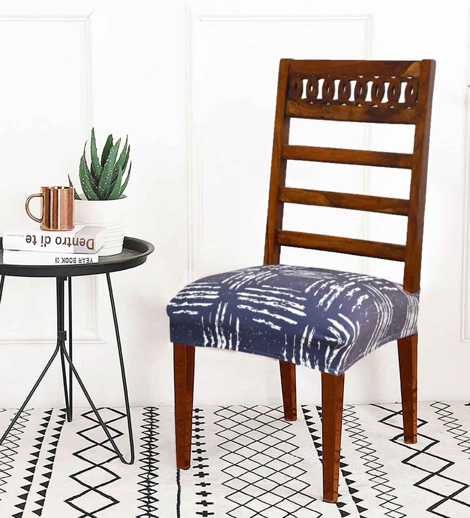 Multicolor Printed Polyester Blend 16x20 Inches Chair Covers (Pack of 4)