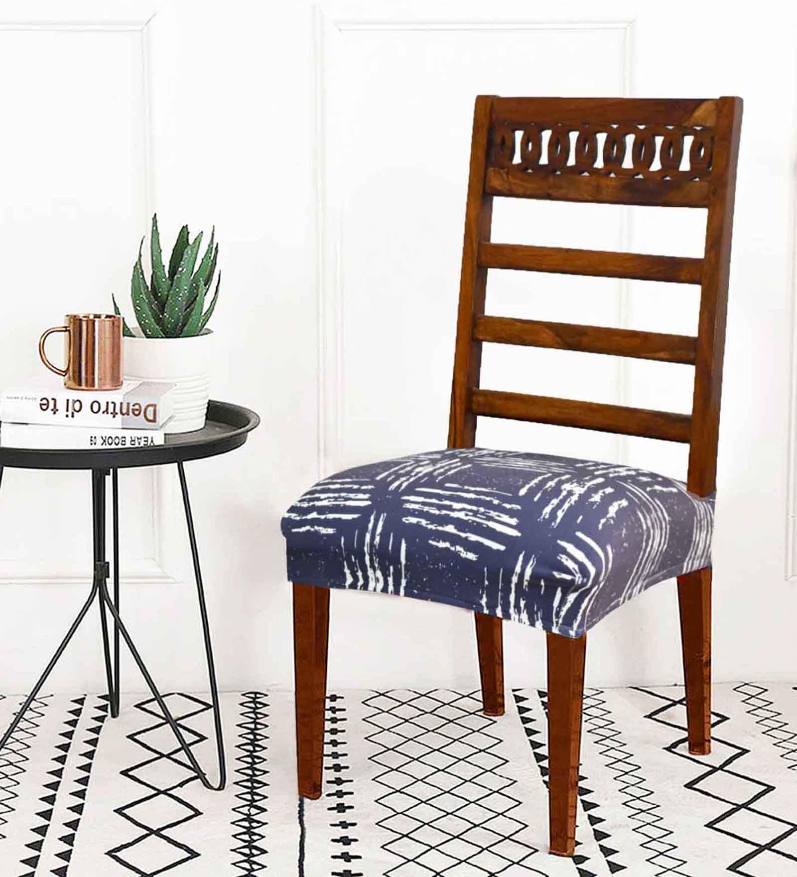 Multicolor Printed Polyester Blend 16 x 20 Inches Chair Covers (Set of 6)