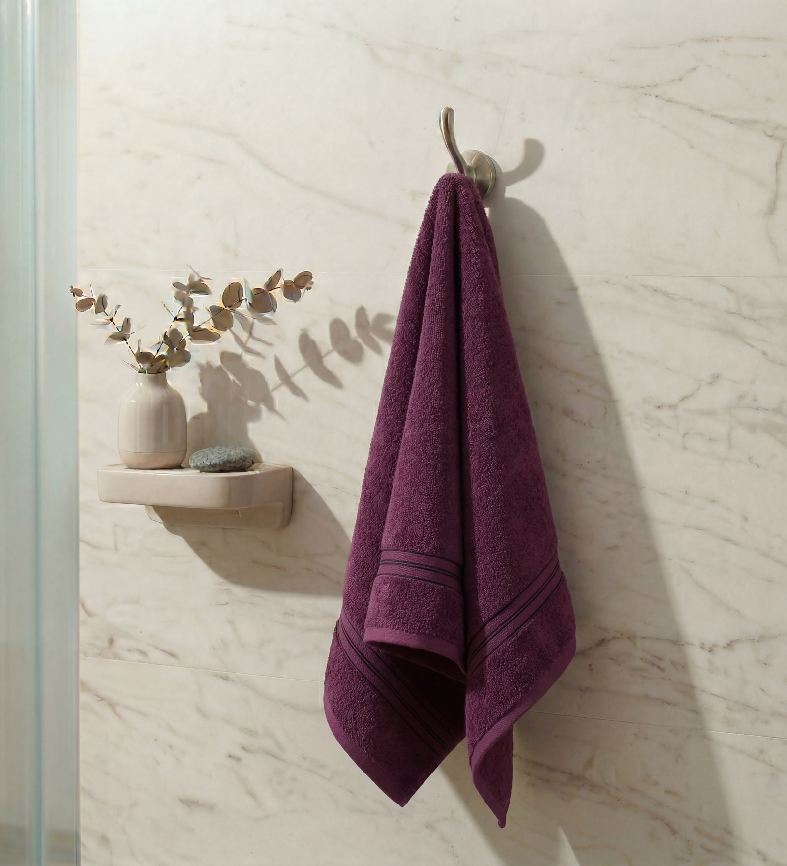 Purple 100% Cotton 400 Gsm Bath Towel