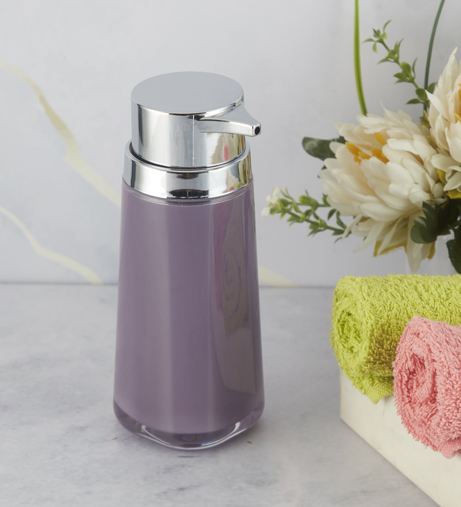 Purple 300 ml Acrylic Liquid Soap Dispenser