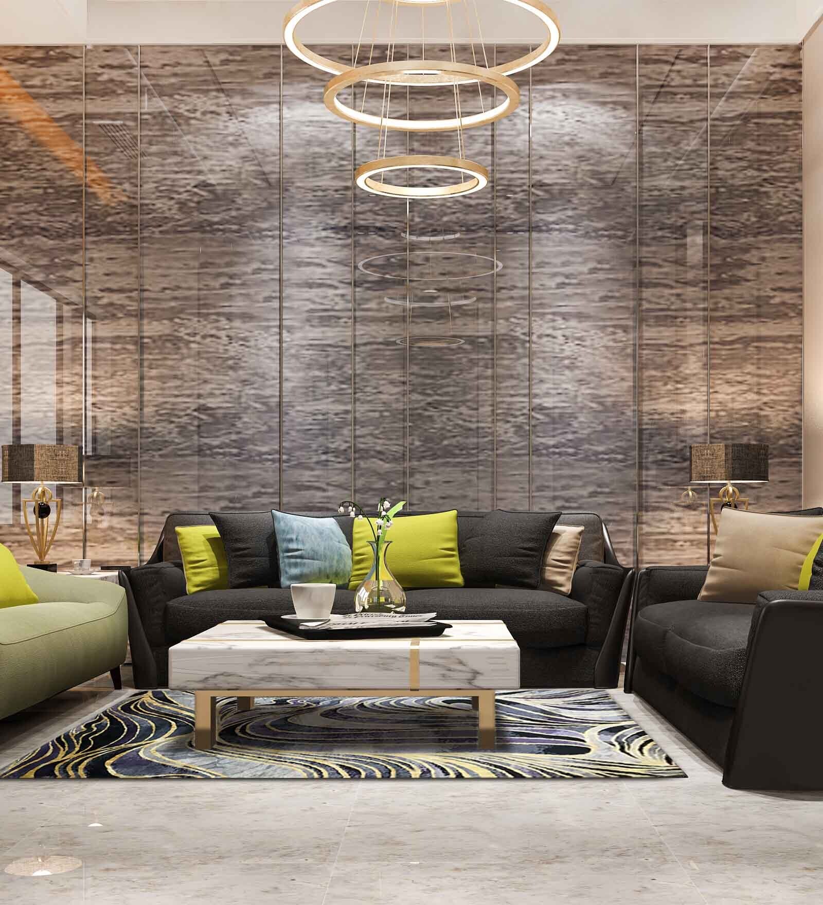 Purple Abstract Wool 4 ft x 6 ft Hand Knotted Carpet