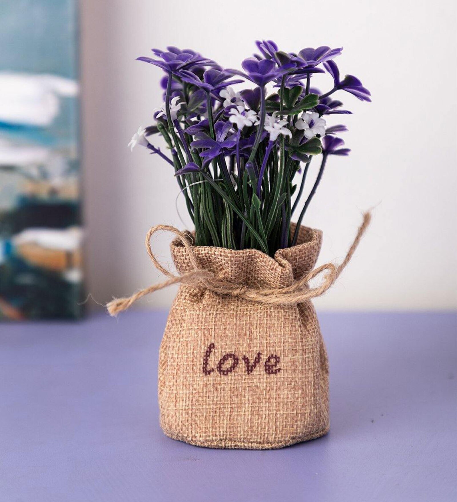 Buy Purple Artificial Flowers With Pot By Market 99 at 52 OFF by