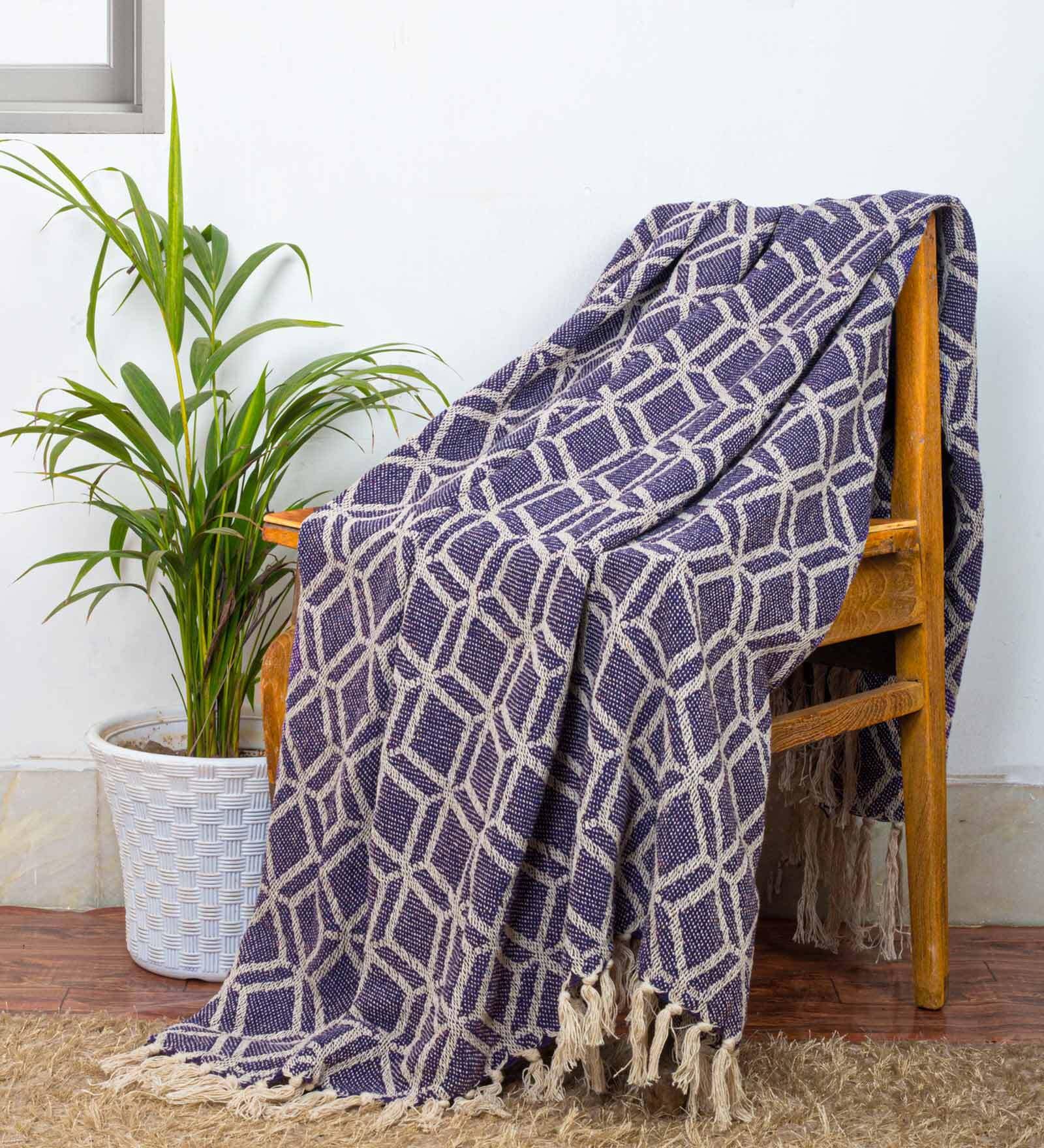 Buy Purple Cotton 60x50 Inches Throw by Cazimo at 68% OFF by Cazimo ...