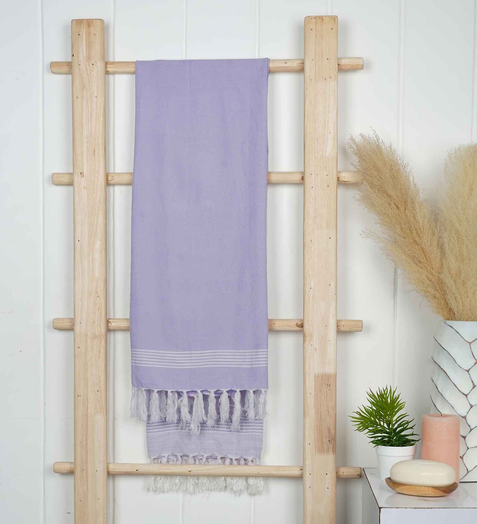Lilac Bamboo Ultra Light Slub Solid 300 GSM Bath Towel