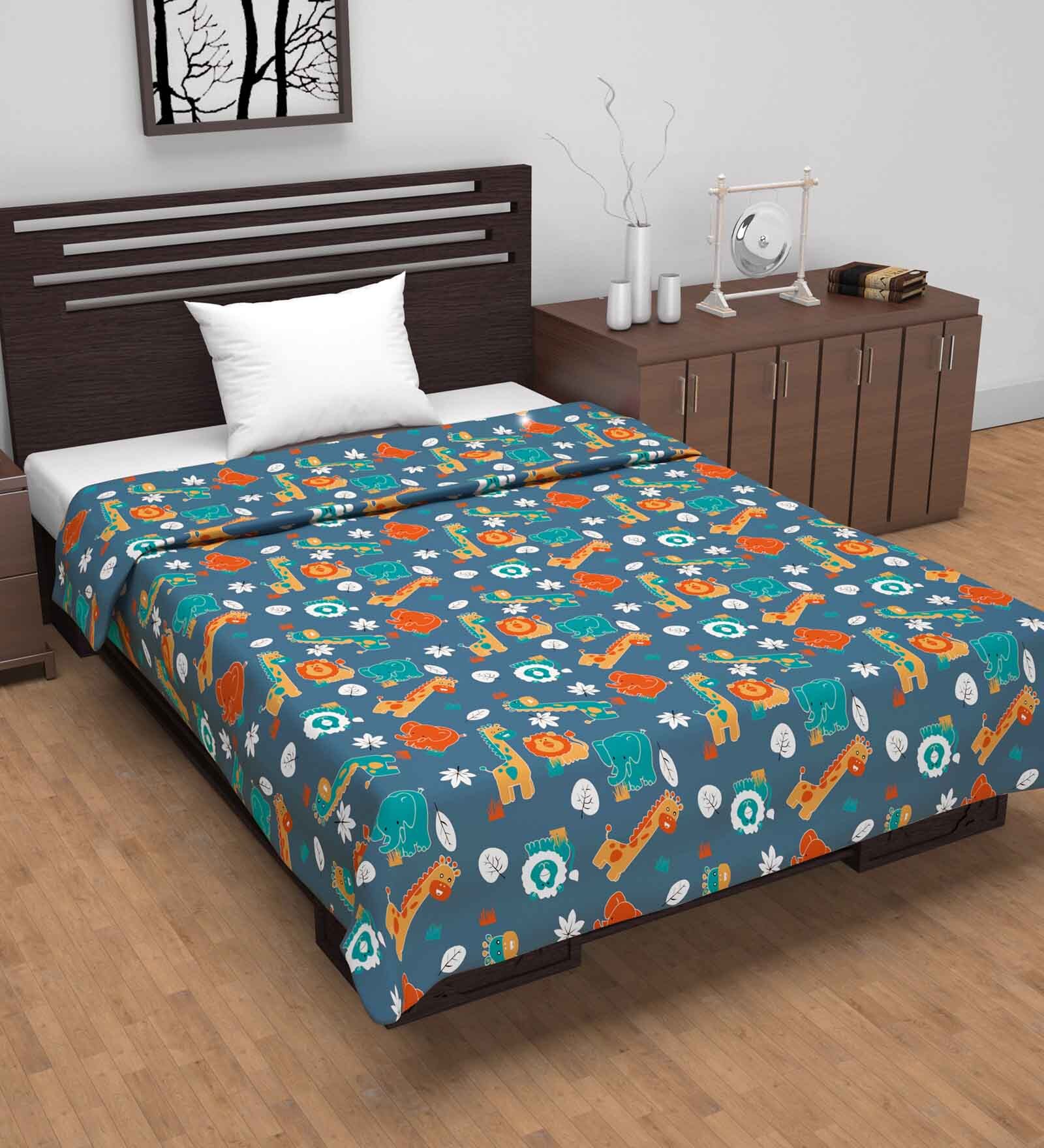 Purple Cotton Floral 120 GSM Single Dohar