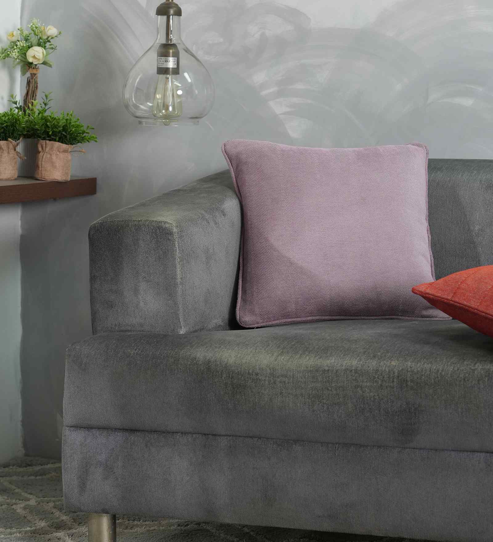 Purple Cotton Polyester Solid 12x12 inches Square Cushion Cover