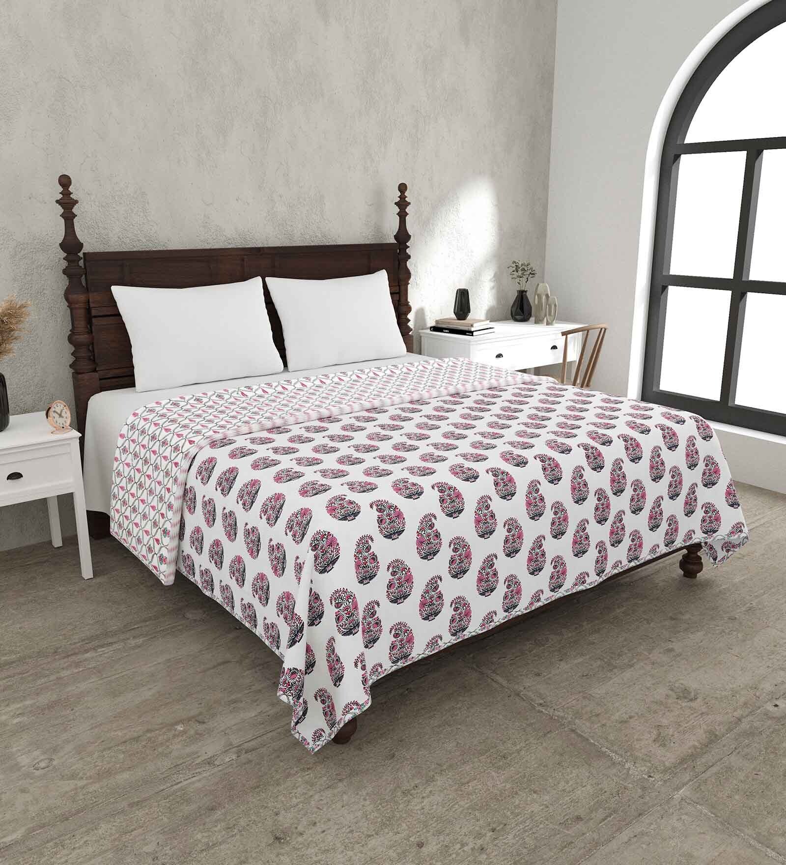 Pink Cotton Traditional 200 GSM Double Bed Dohar