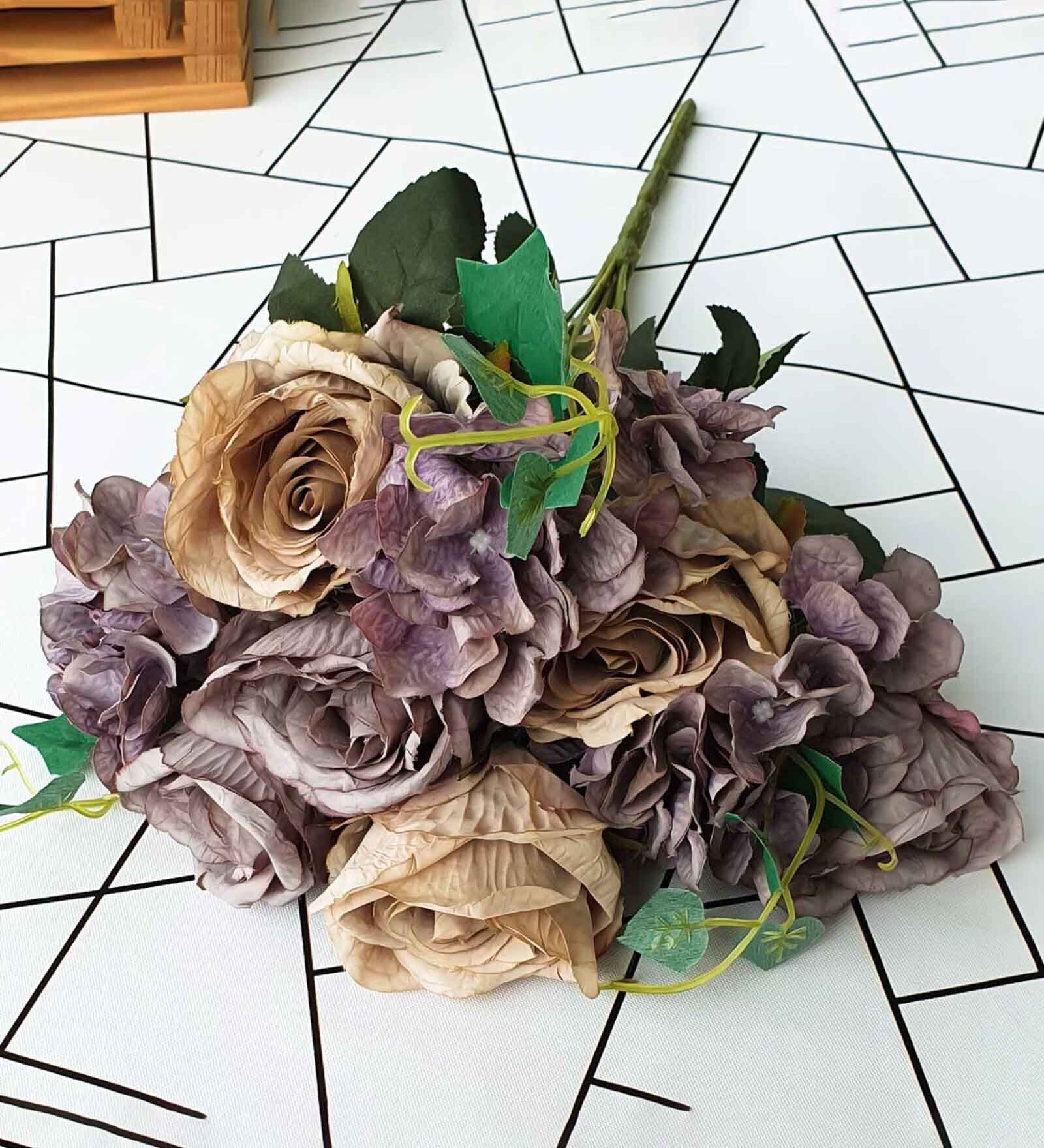 Fake Purple Roses Buy Purple Fabric Rose Artificial Flowers at 80% OFF by Art Street ...
