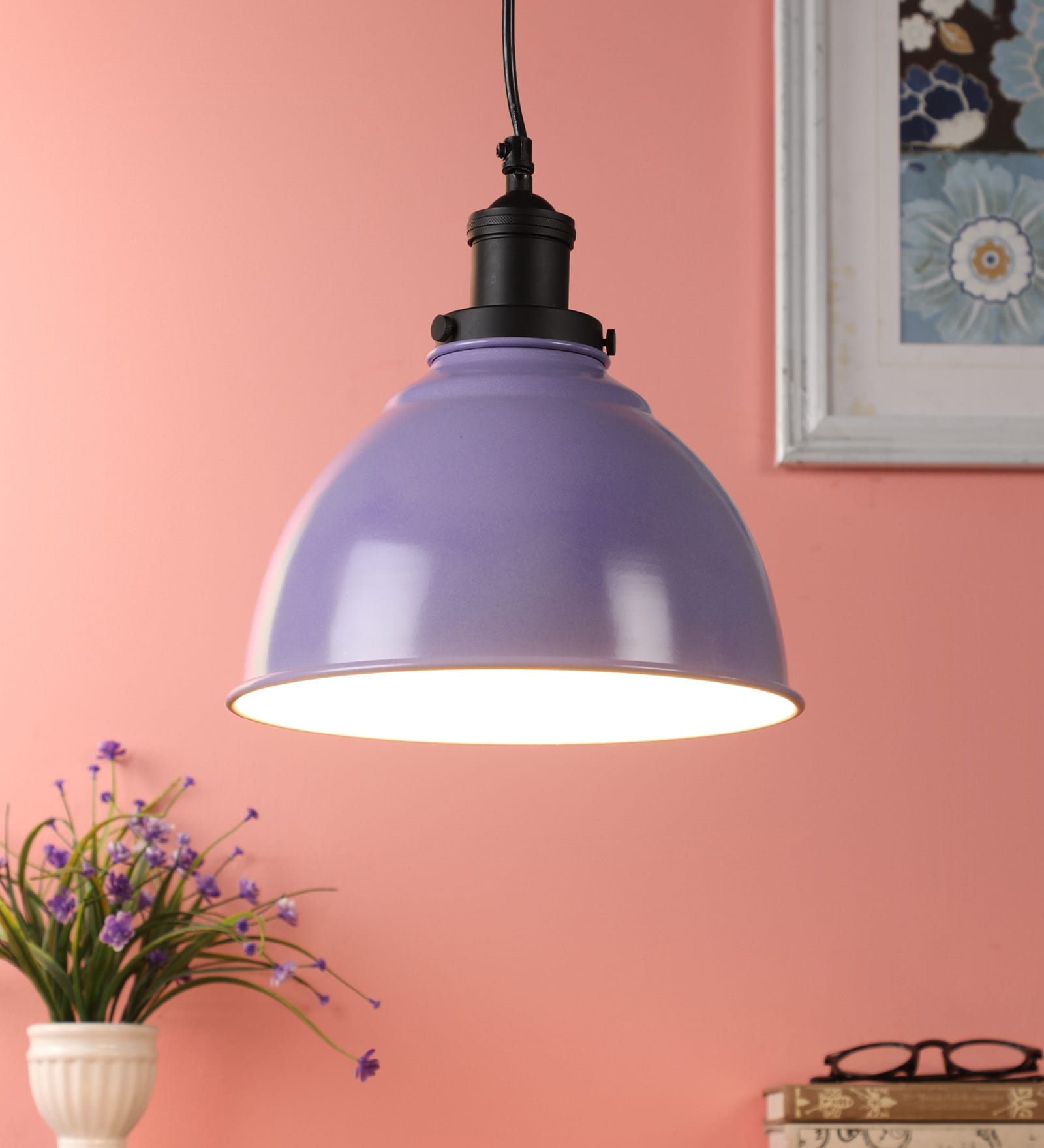Purple Metal Single Hanging Lights