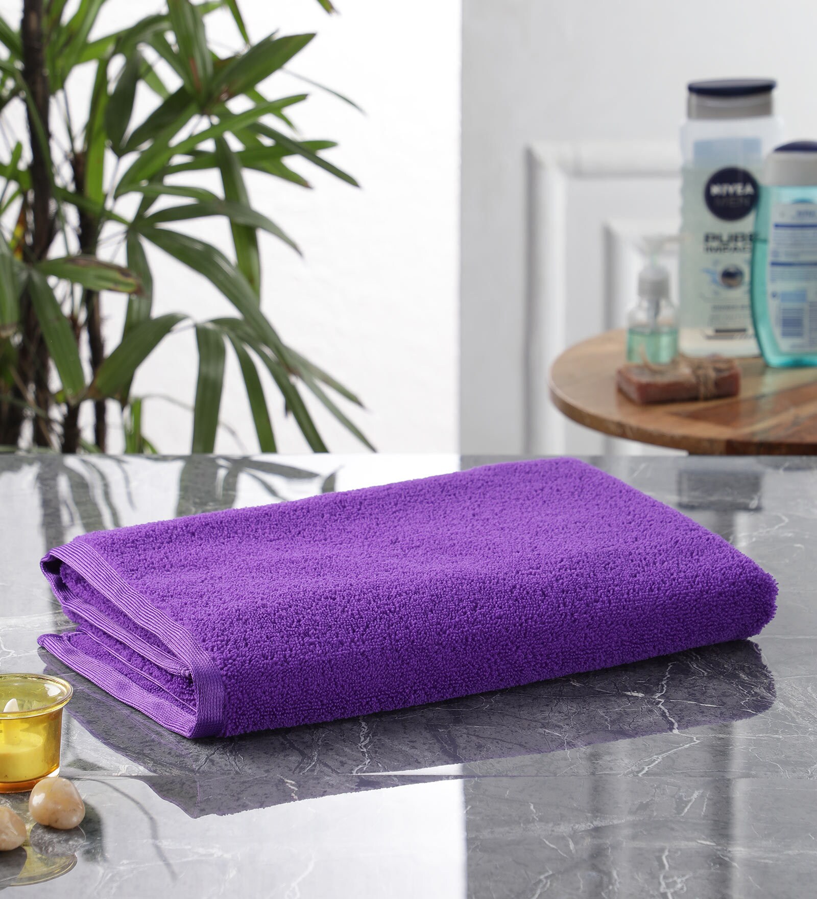 Purple Microfibre 250 GSM Bath Towel