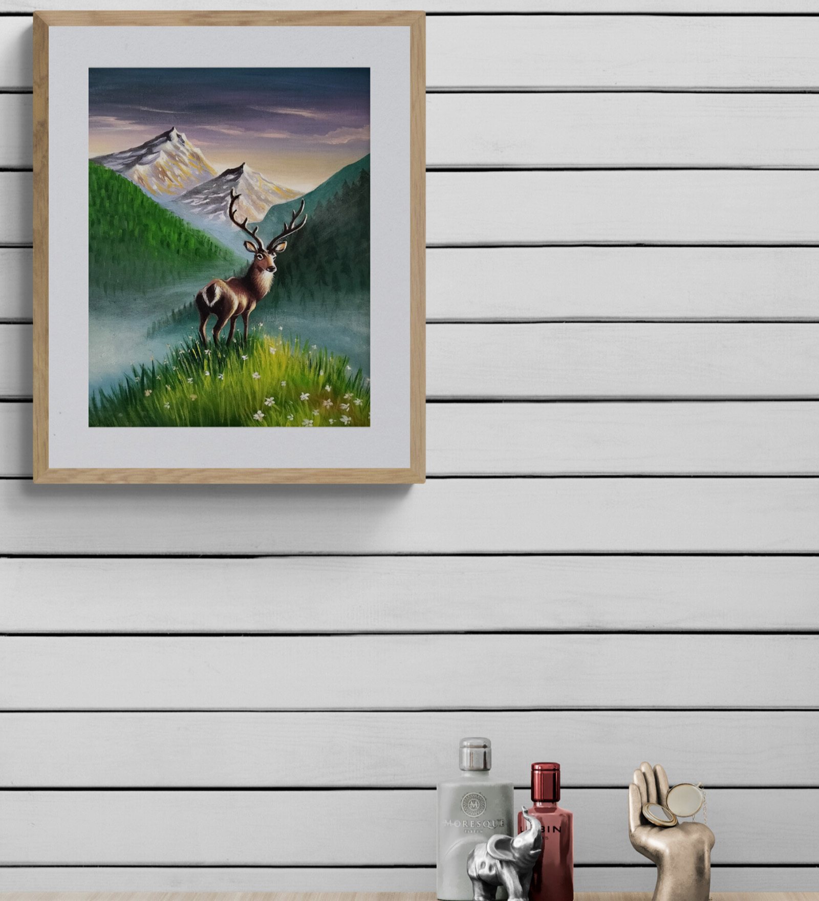 Purple Mountains Handmade Acrylic Paint On Canvas Unframed