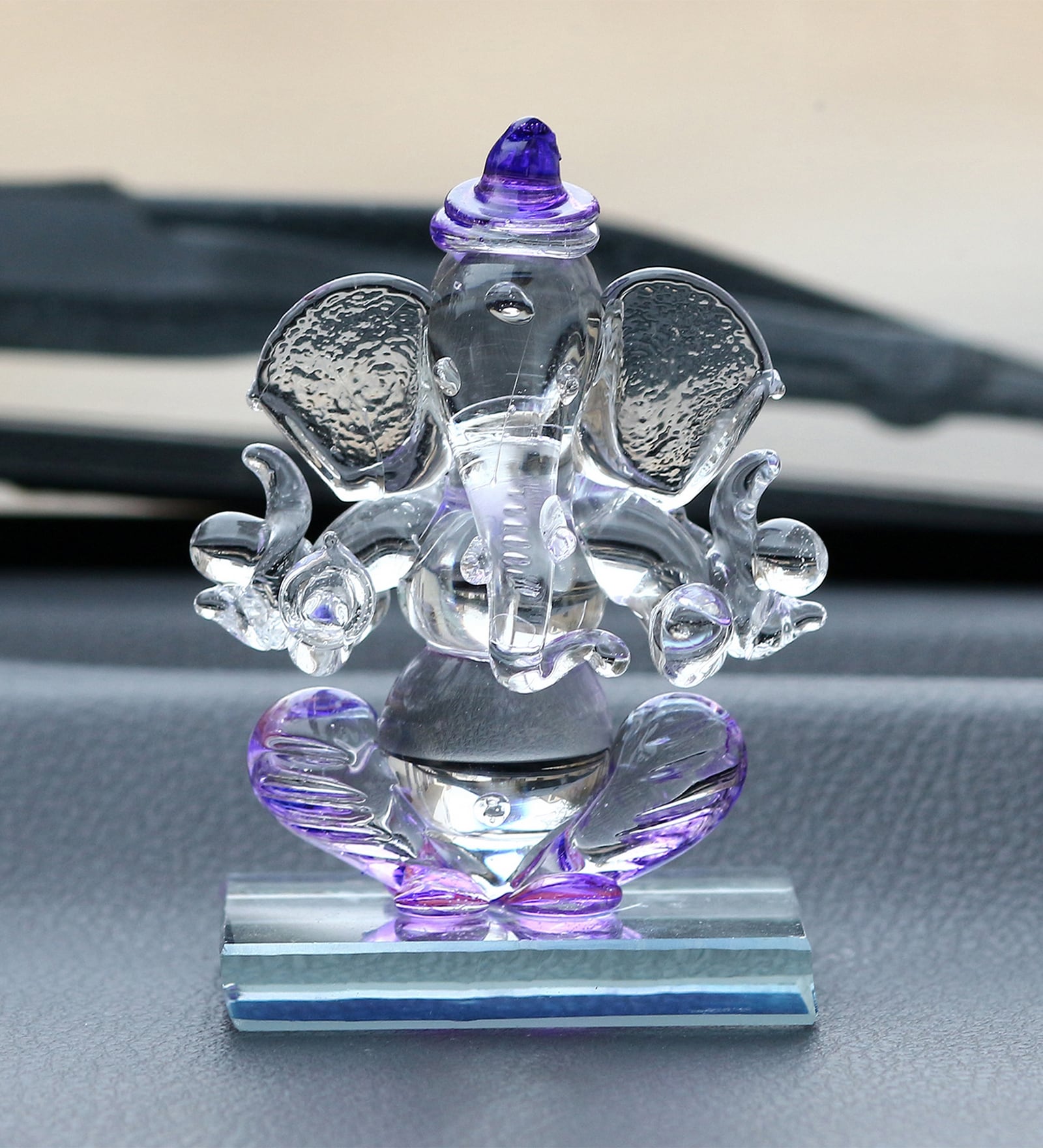 Purple Polyresin Ganesha Showpiece Idol