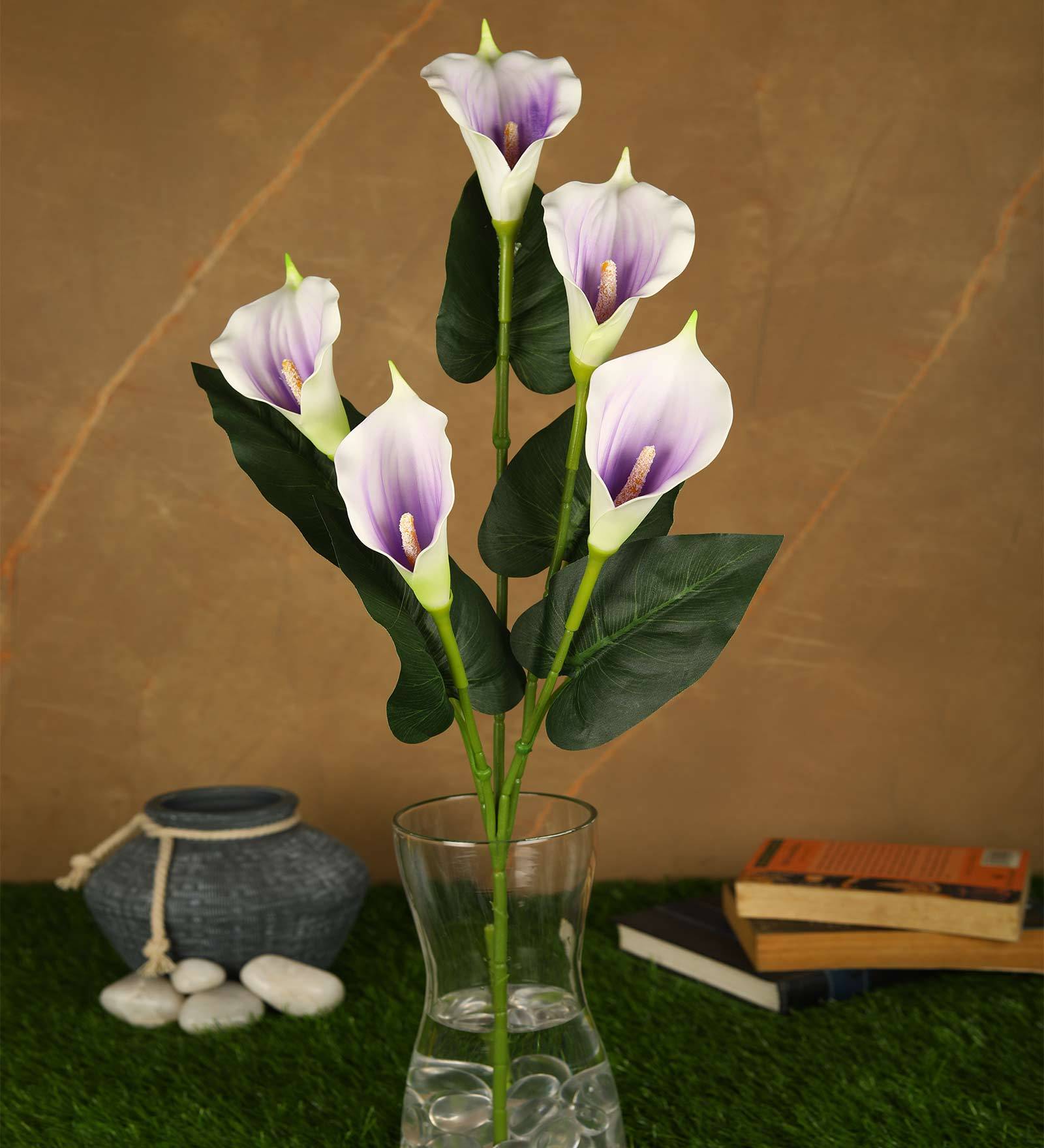 Purple Polyurethane Real Touch Artificial Callalily Flower